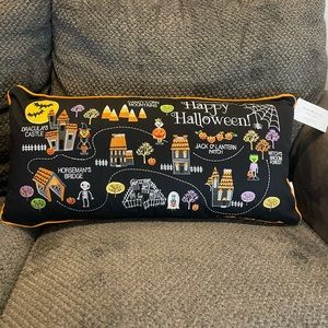 Halloween Map Candy Candy Lane Throw Pillow